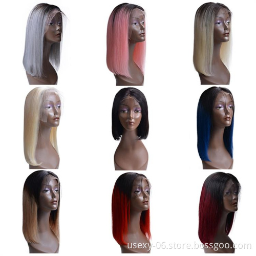 Usexy Halloween Ombre colourful Brazilian Human Hair Extensions Colored Hair Bundles And Wigs For Halloween